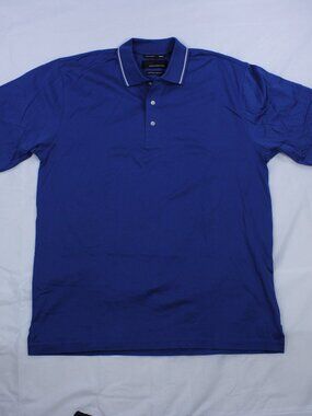 Greg Norman "The Shark" Golf Polo – Royal Blue with White Trim – Size L